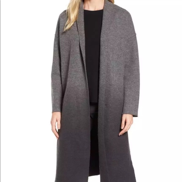 Eileen Fisher Plus Ombré Merino Wool Kimono Coat - Picture 2 of 8